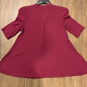 Waffle knit quarter sleeve